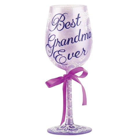 LOLITA WINE GLASS BEST GRANDMA EVER - Cardsmart & Gift