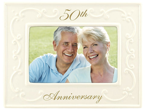 50TH ANNIVERSARY FRAME WHITE - Cardsmart & Gift