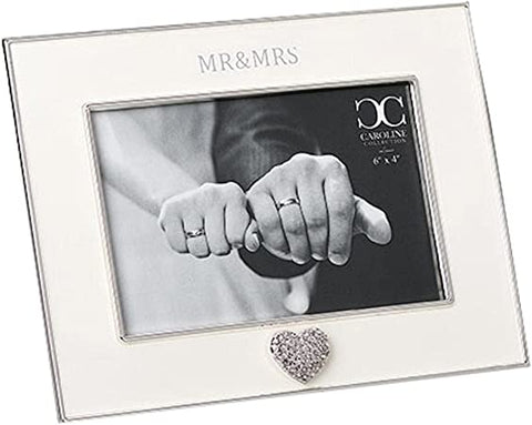 Mr. & Mrs. Heart Rhinestone Frame