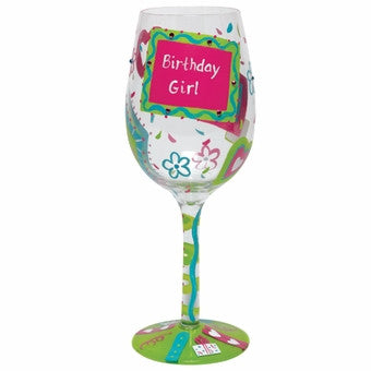 LOLITA WINE GLASS BIRTHDAY GIRL TOO - Cardsmart & Gift