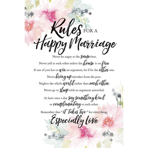 DEXSA RULES OF A HAPPY MARRIAGE PLAQUE