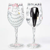 BRIDE & GROOM WINE GLASSES- LOLITA