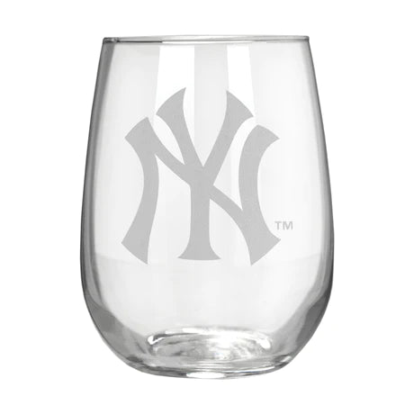 NY Yankees Stemless Wine Glass